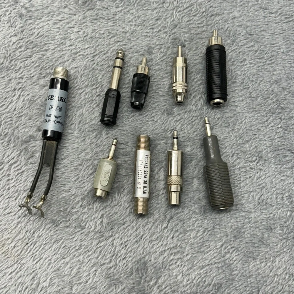 Vintage Audio Adapter Lot Sony PC-1 Japan Cerro MTS-B RCA 3.5mm 1/4 Attenuator